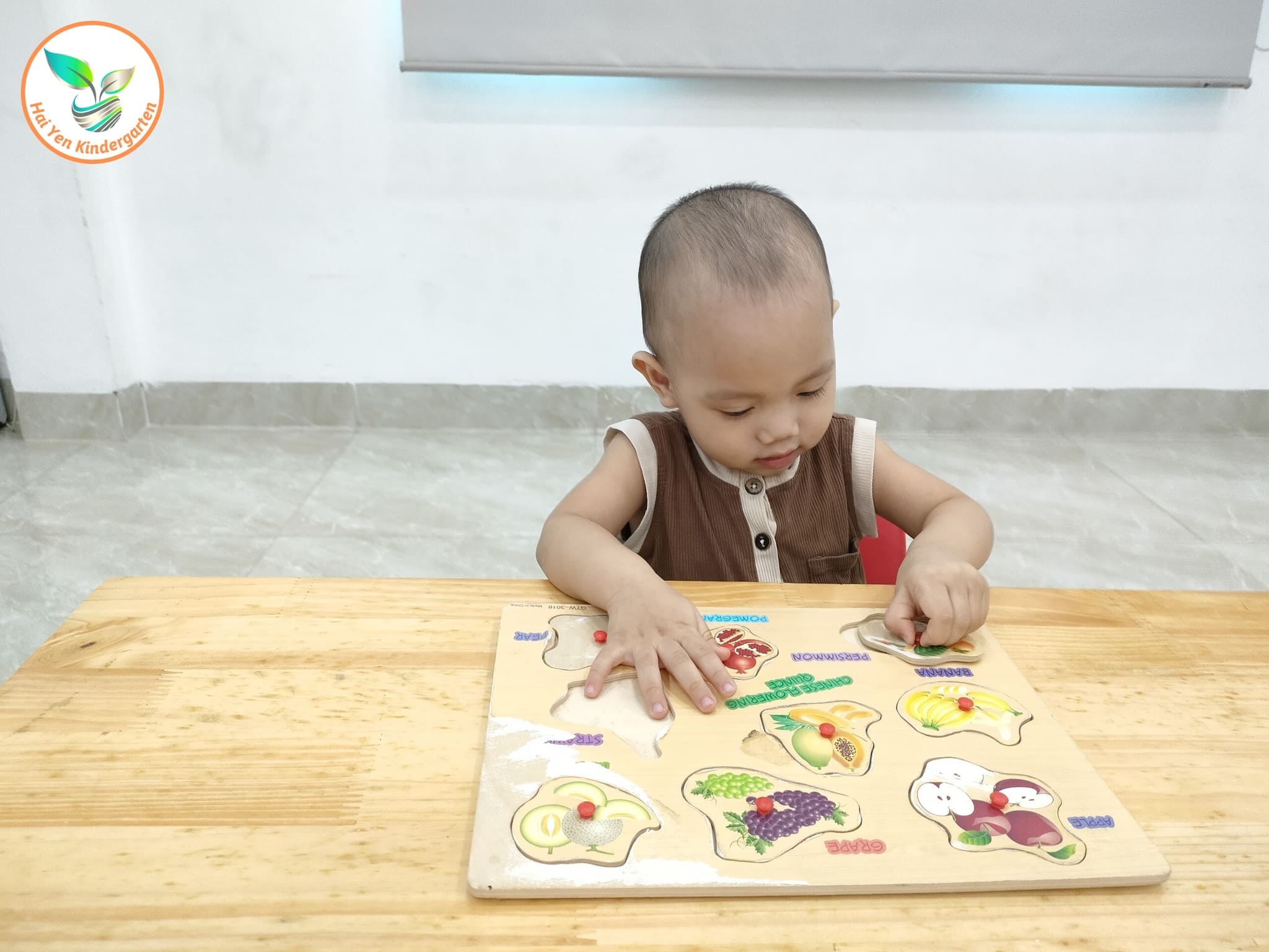 Hoạt Động Montessori : Góc Giác Quan (Mảnh Ghép Hoa Quả) - Mầm Non Hải Yến - Trương Định