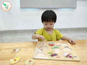 Hoạt Động Montessori : Góc Giác Quan (Mảnh Ghép Hoa Quả) - Mầm Non Hải Yến - Trương Định