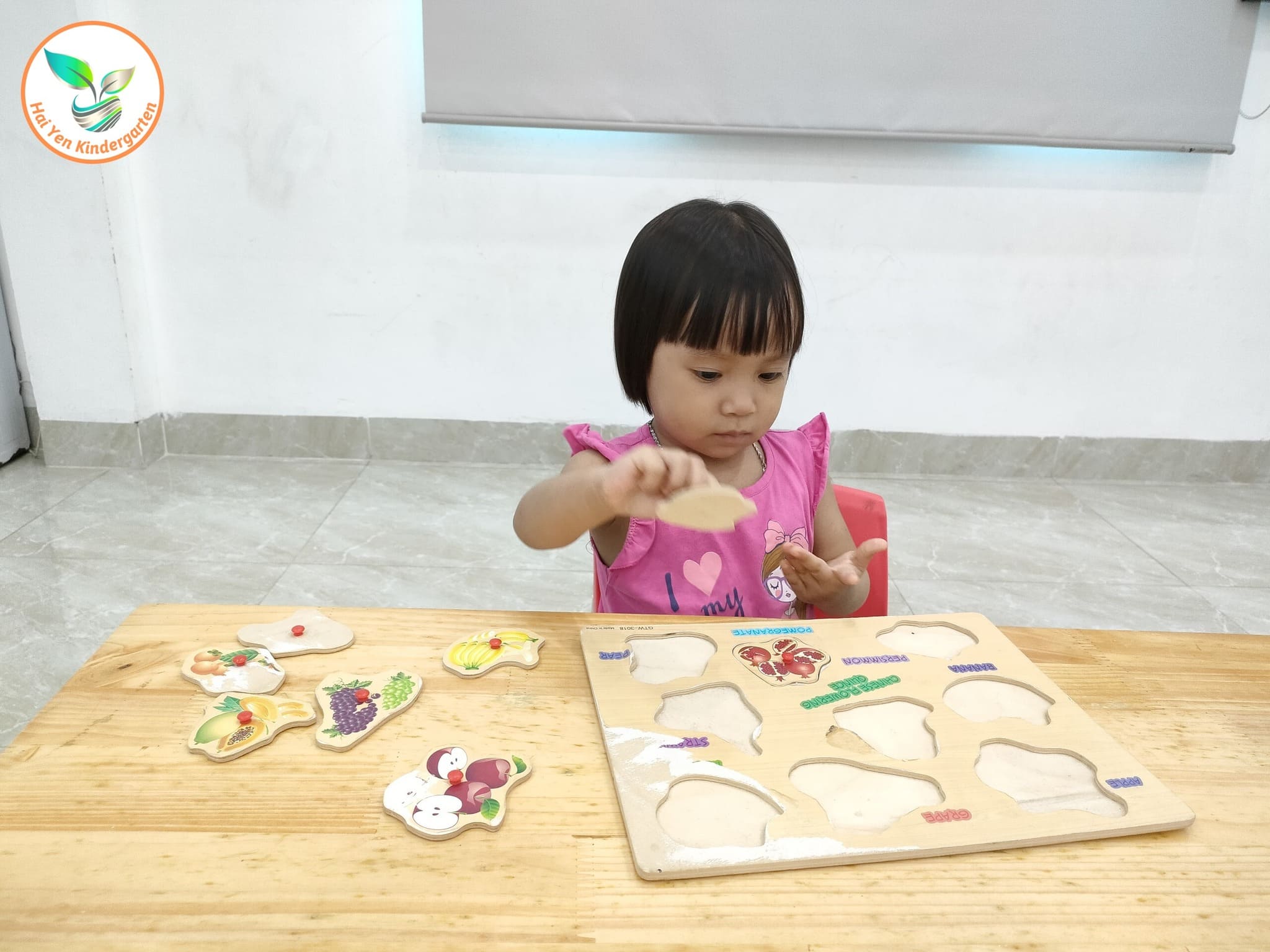 Hoạt Động Montessori : Góc Giác Quan (Mảnh Ghép Hoa Quả) - Mầm Non Hải Yến - Trương Định
