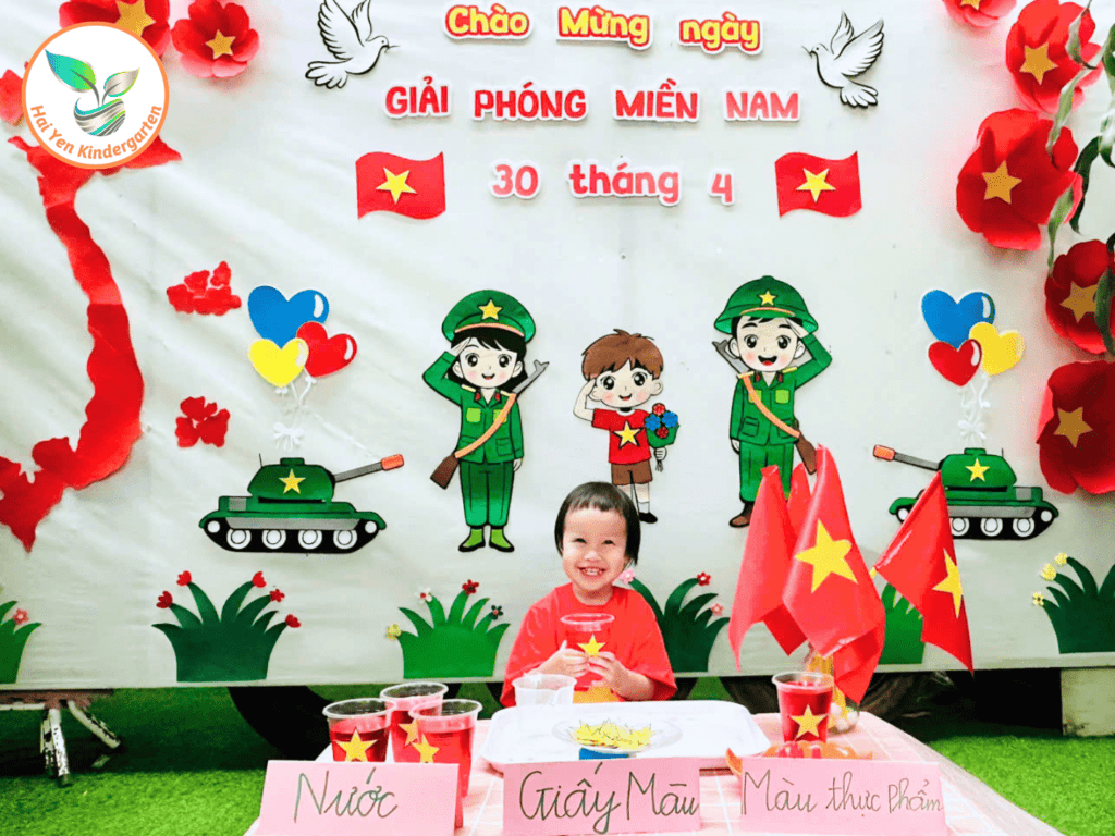 TẠO LÁ CỜ VIỆT NAM TRONG NƯỚC – HOẠT ĐỘNG Ý NGHĨA - Mầm Non Hải Yến - Trương Định